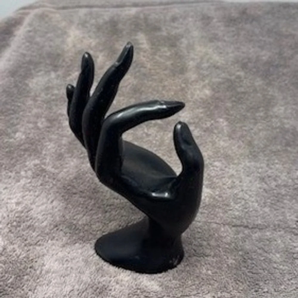 Black Hand Jewelry Holder Ring Necklace Display Stand Sculptural Boho Decor